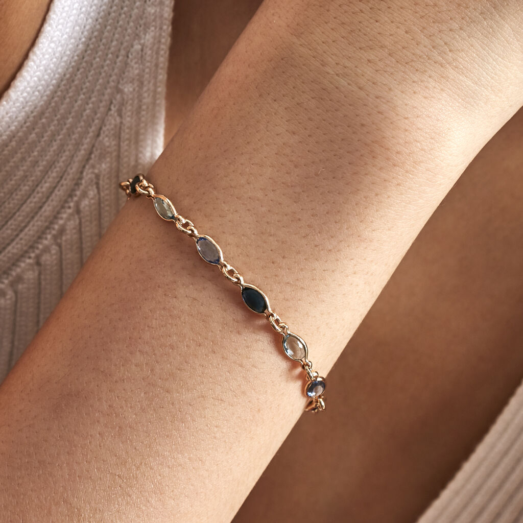 Bracelet Ilvaae Plaqué Or Jaune Pierre De Synthese