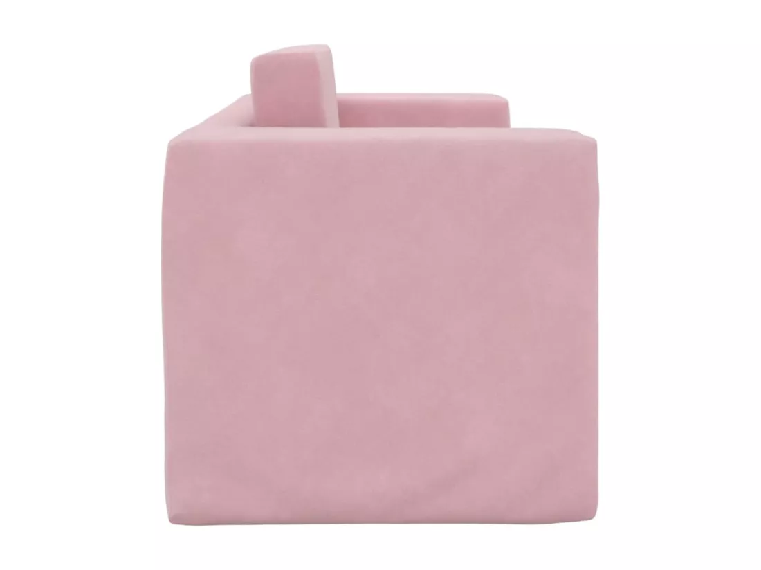 Canapé-lit pour enfants 2 places rose peluche douce