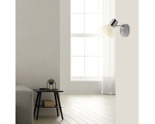 Wandspot 1-lamp B 12 cm ijzer/wit