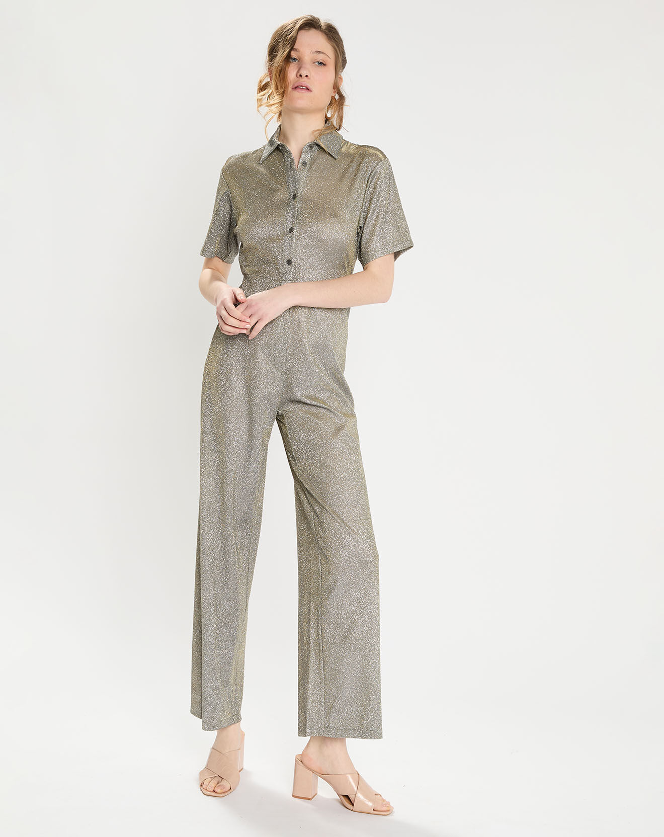 An'ge Combinaison lurex Eliza argentée