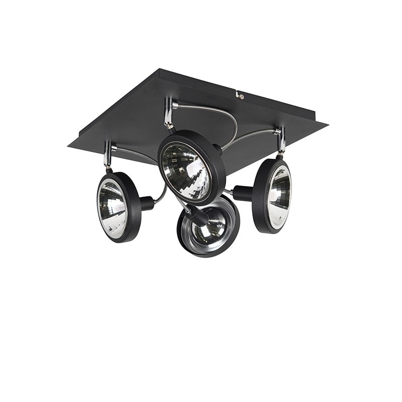 Design spot zwart 4-lichts verstelbaar - Nox
