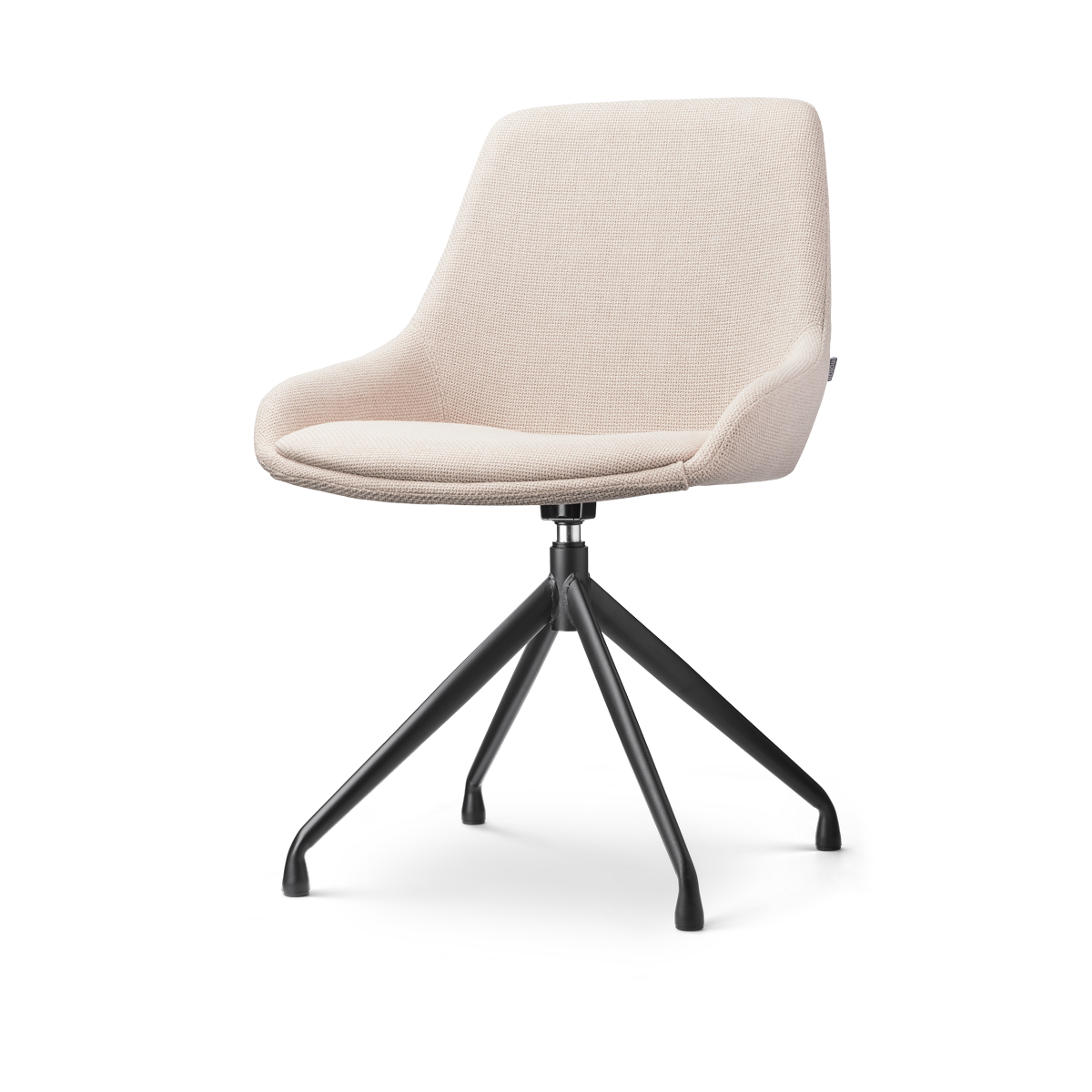 Eetkamerstoel Nola-Isa beige draaibaar - zwart onderstel
