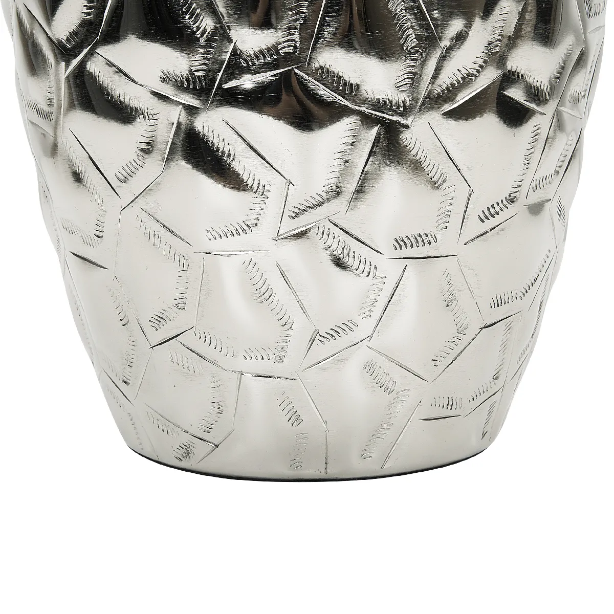 Vase à Fleurs BELIANI - Métal Argenté 33 cm