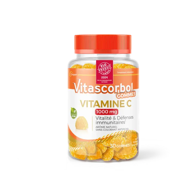 Suplemento alimentar em gomas Vitascorbol, vitamina C 1000 mg, Vitality, 2x30 gomas.