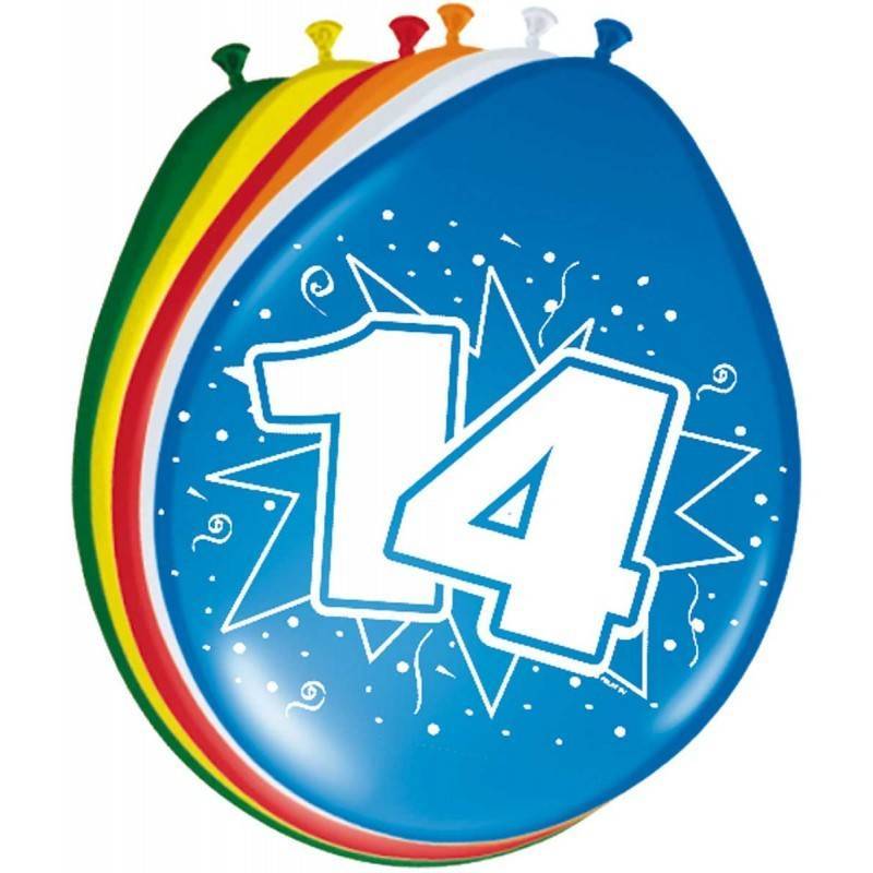 Ballonnen 14 Jaar 30cm 8st