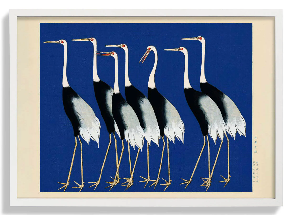7 Vögel von Korin in Blau
