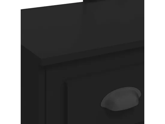 Coiffeuse avec lumières LED noir 90x42x132,5cm