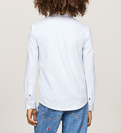 Tommy Hilfiger Skjorte - Allover Regular - Breezy Blue Stripes