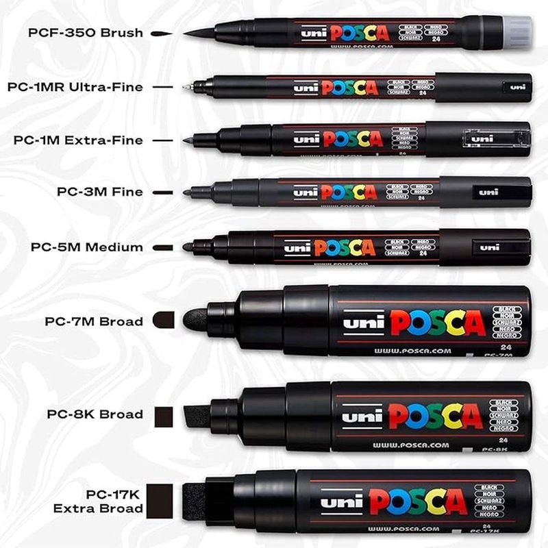POSCA - PC-1MC - Viltstift - Extrafijne Punt - Zwart - 1 Stuk