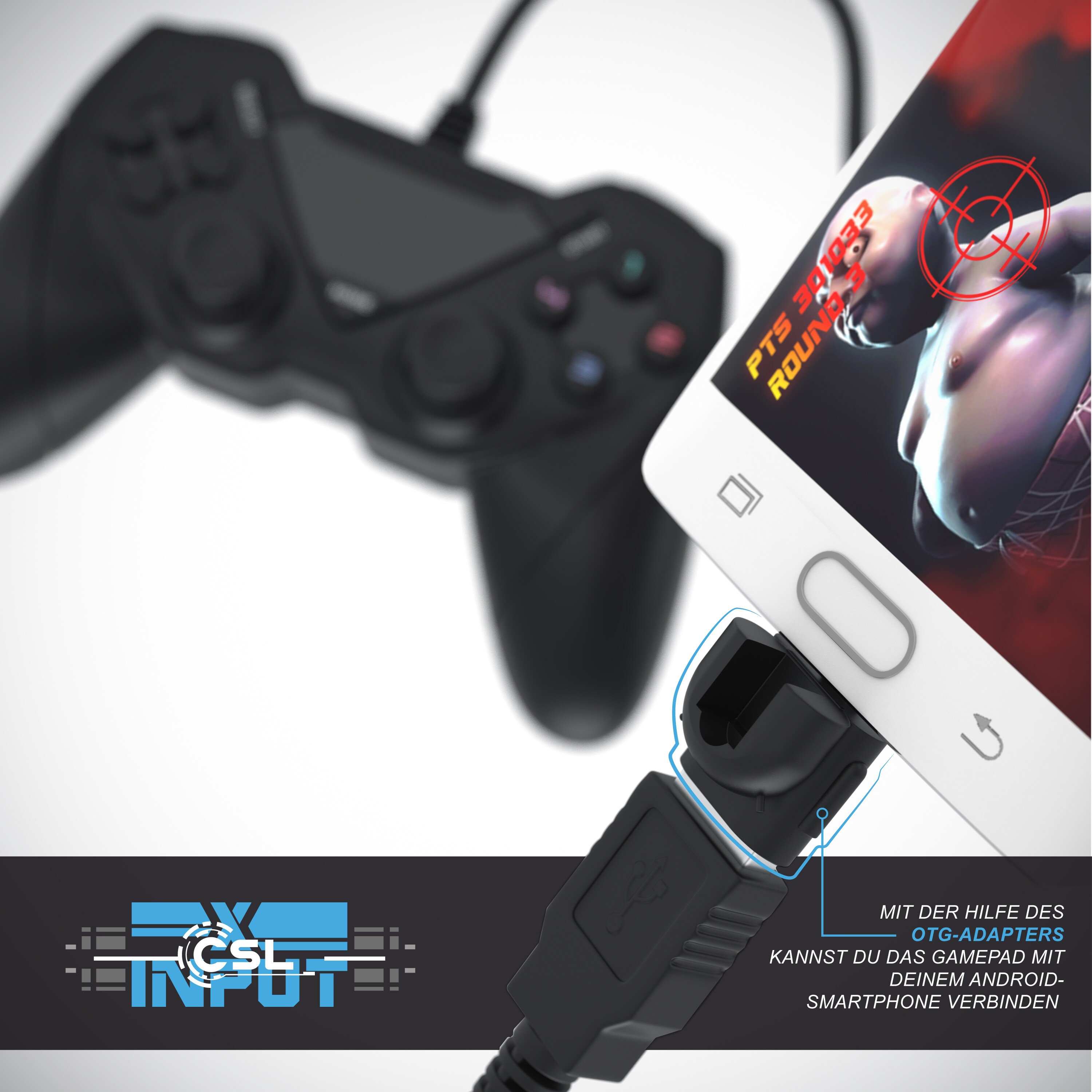 CSL 2x USB Gamepad Controller für Android / PC / PS3 Dual Vibration / Direct-Input / X-Input