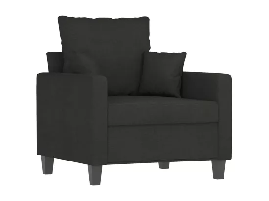 Ensemble de canapés 3 pcs avec coussins noir tissu