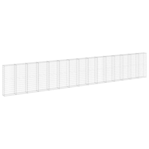 vidaXL Gabion med dekker galvanisert stål 900x30x150 cm