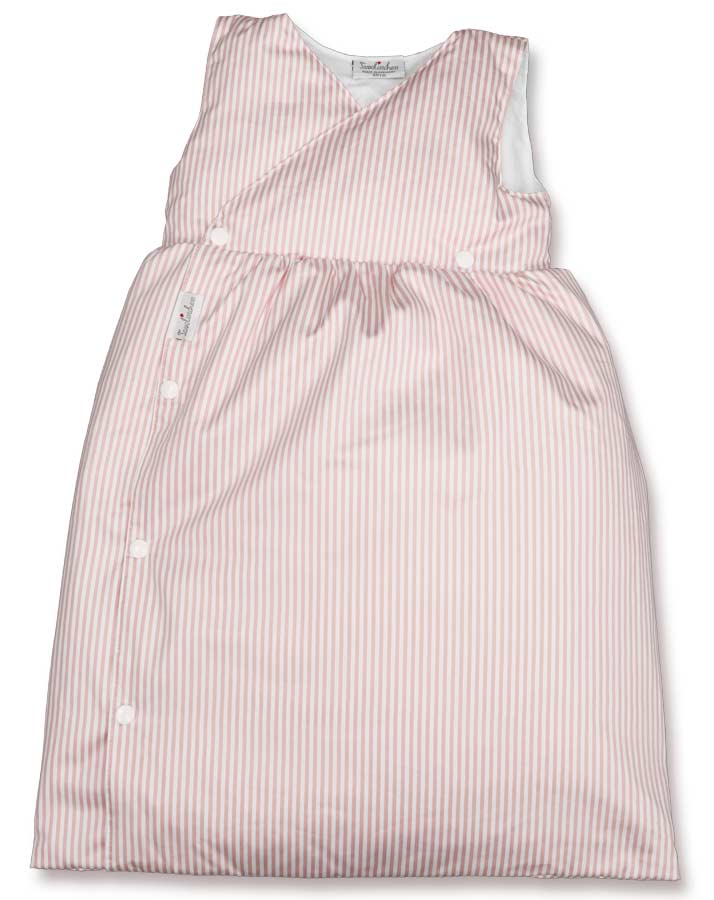 Daunen-Schlafsack in rosa/weiß gestreift