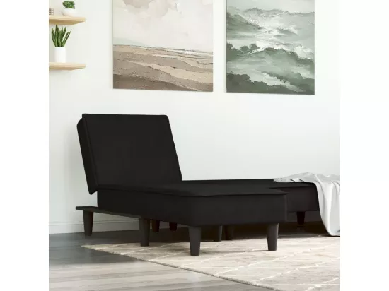 Chaise longue noir velours