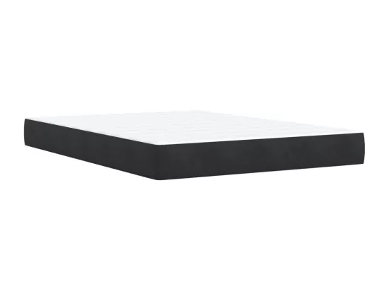 Sommier à lattes de lit avec matelas Noir 140x190 cm Velours