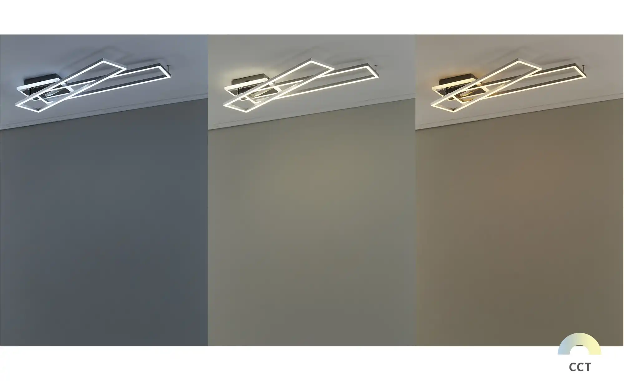 KHG LED-Deckenleuchte, 3-flammig, chrom/ alu mit Fernbedienung