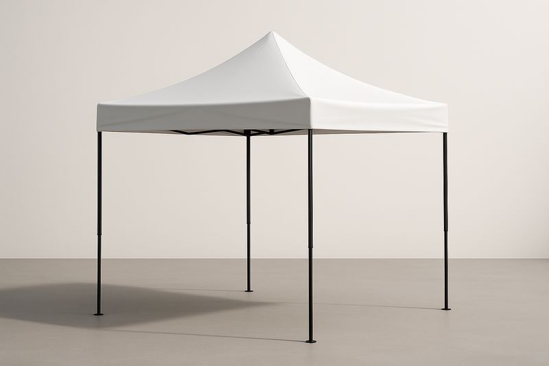 Faltpavillon Weiß mit Stahlrahmen und Polyester Dachplane