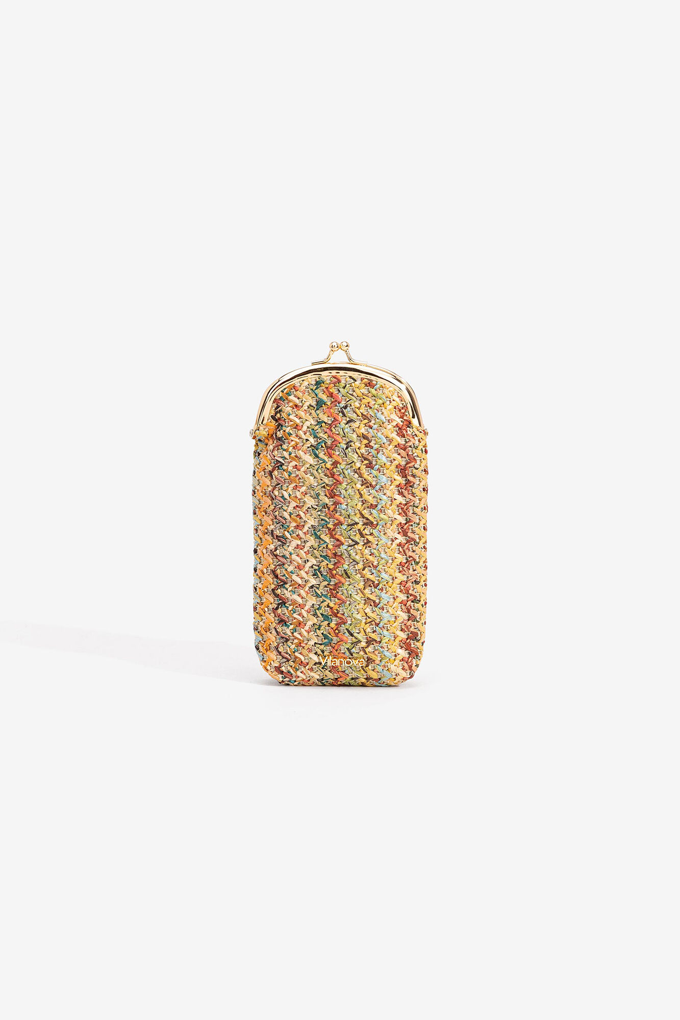 Estuche para gafas efeito rafia - laranja