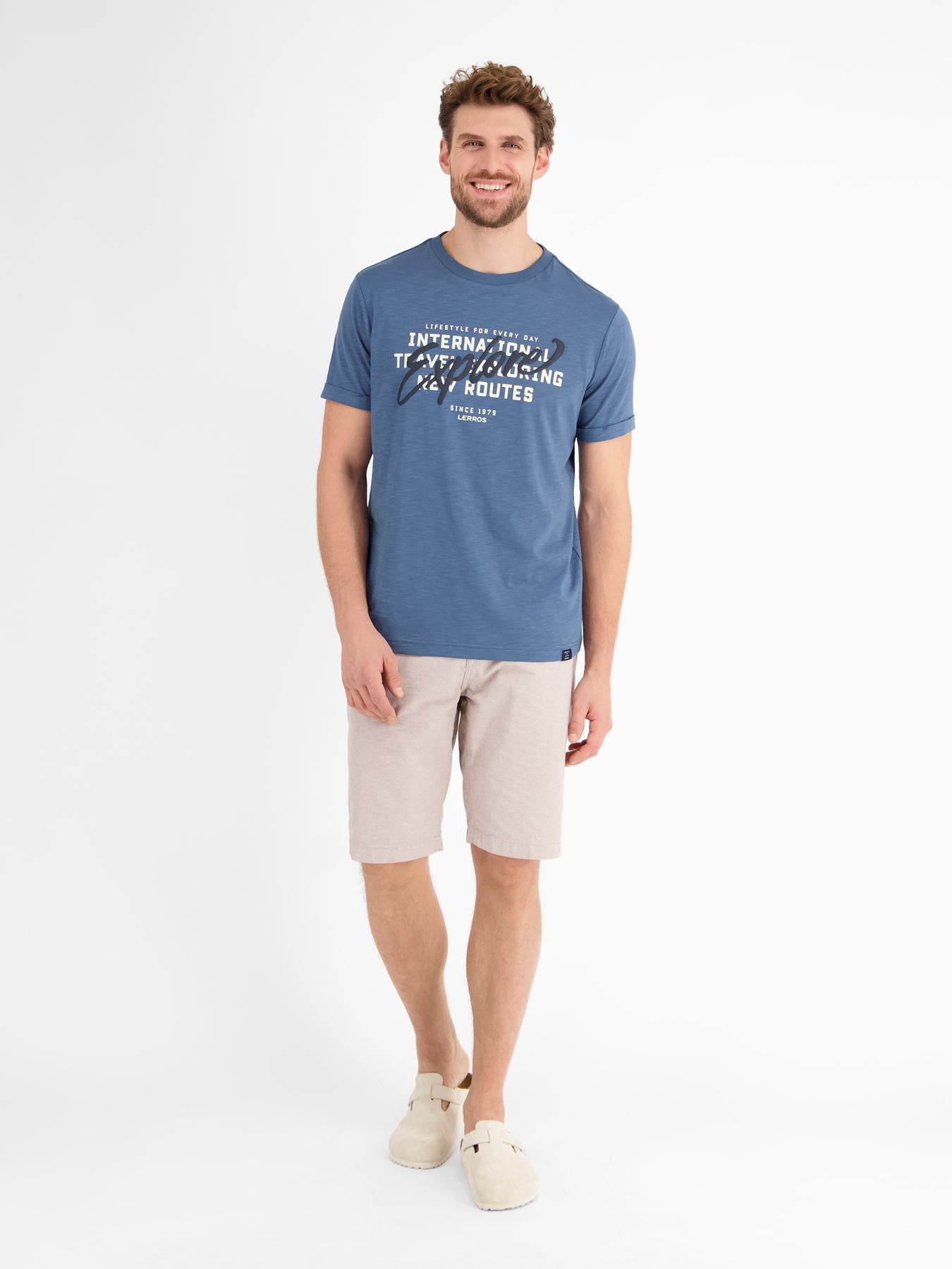 Herren Jersey T-Shirt mit Brustprint
