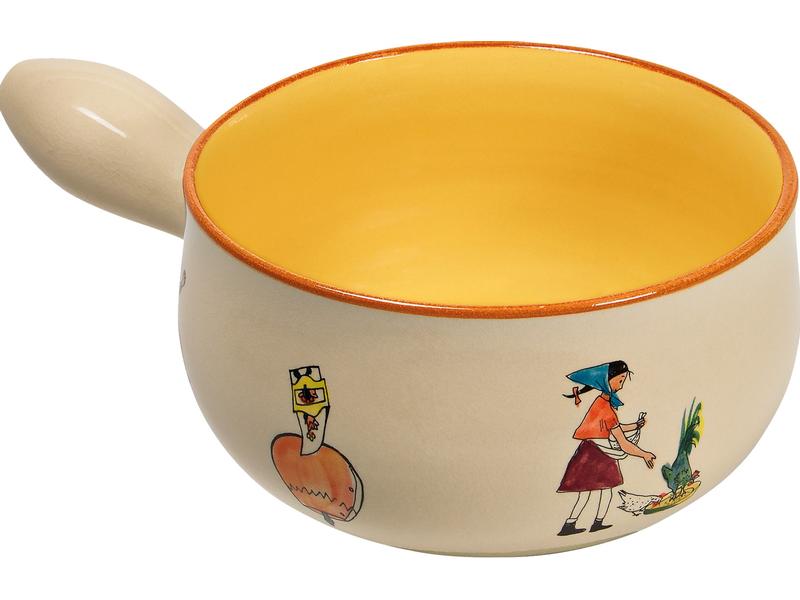 Kuhn Rikon Fondue-Caquelon Induktion Ursli Gelb Beige Fonduepfanne