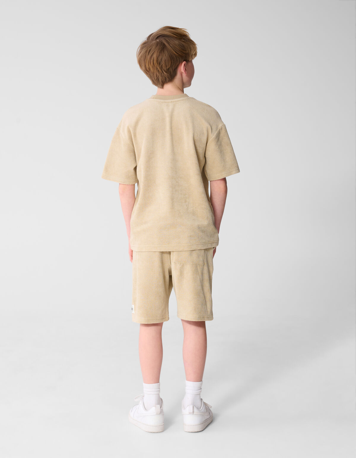 Towelling Relaxed T-shirt Beige