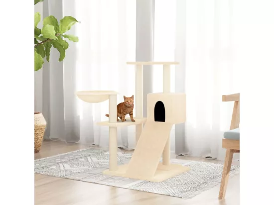 Arbre à chat avec griffoirs en sisal Crème 82 cm