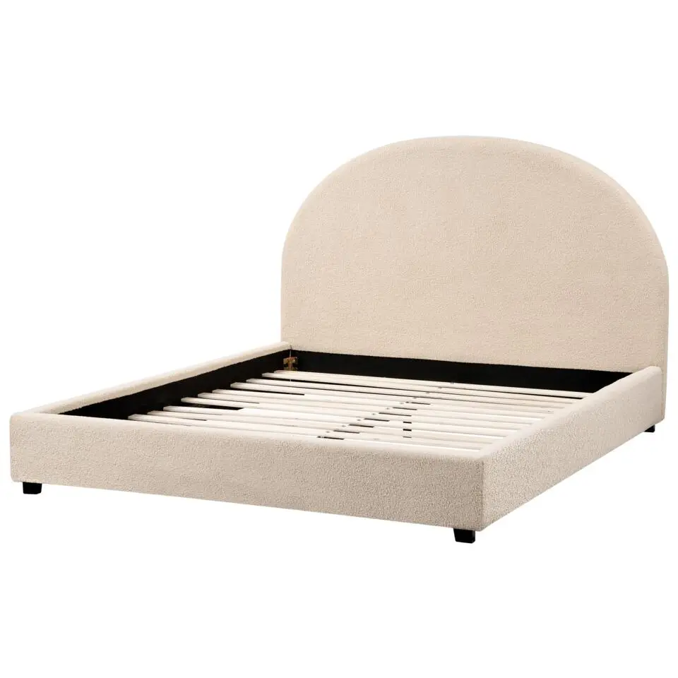 VAUCLUSE - Tweepersoonsbed - Beige - 140 x 200 cm - Bouclé