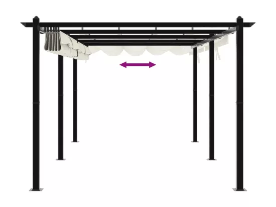 Tonnelle de jardin avec toit rétractable crème 3x6 m aluminium