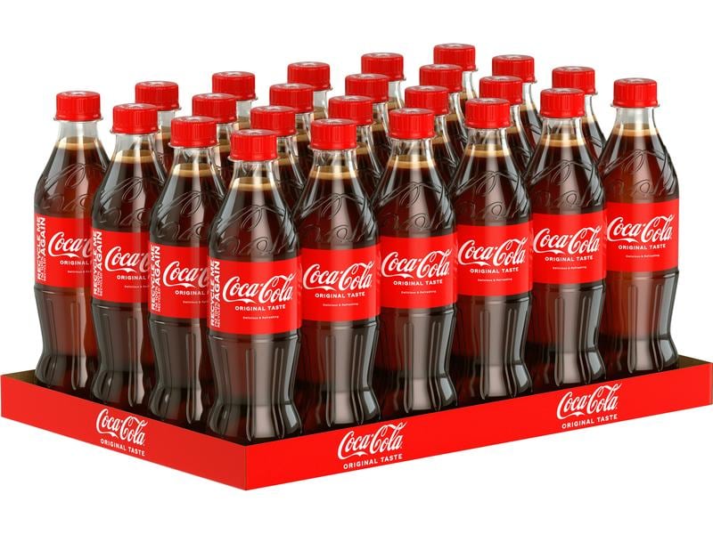 Coca Cola Soft-Drinks Original Taste 24 x 0.5 l Prickelndes Erfrischungsgetränk mit Koffein