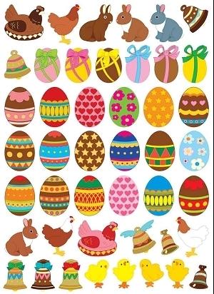 GOMMETTES PAQUES 1.8 A 3CM X90 PIECES