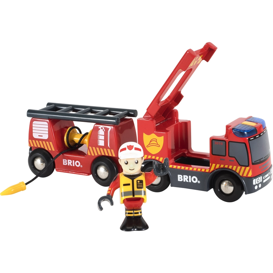 BRIO® WORLD Feuerwehr-Leiterfahrzeug mit Licht & Sound 33811