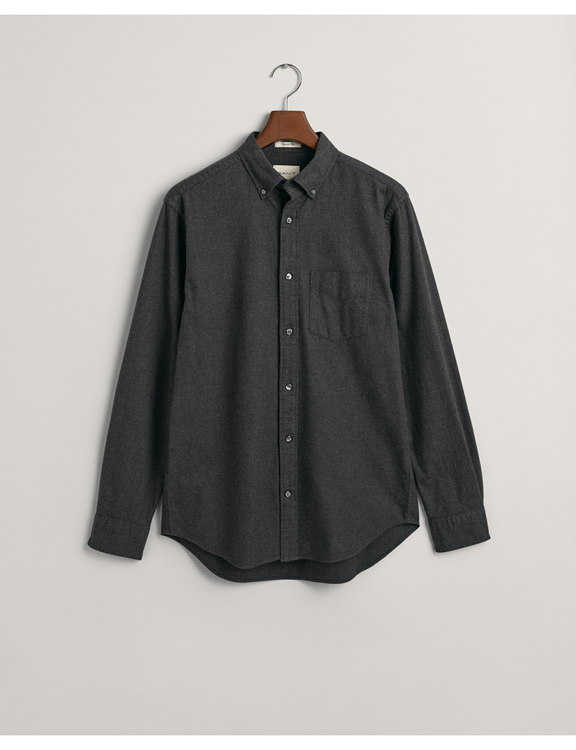 Regular Fit Flannel Melange Gray Shirt