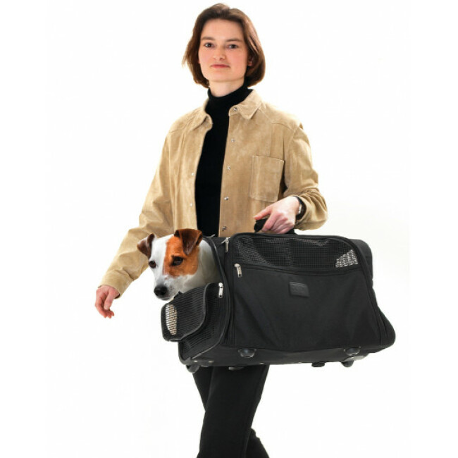 Sac de transport noir Smart Flamingo pour chiens