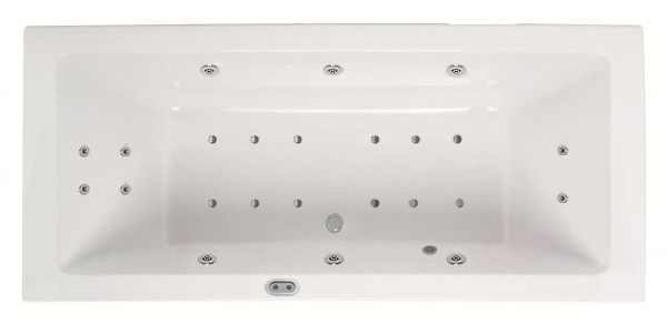 Lambini Designs Cube Bubbelbad 170x75cm LED verlichting, 6 4 2 hydro- en 12 aero jets