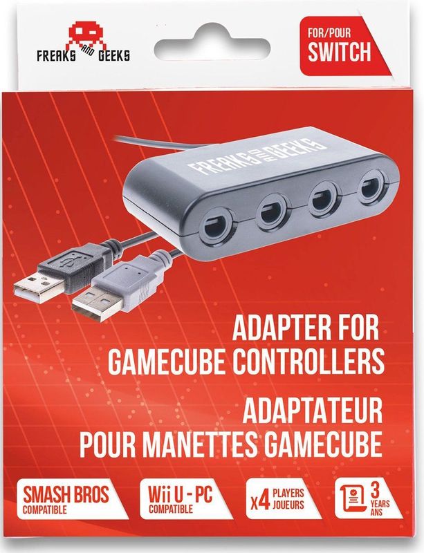 Freaks and Geeeks Adapter voor 4 Game Cube Controllers op Switch en Wii U