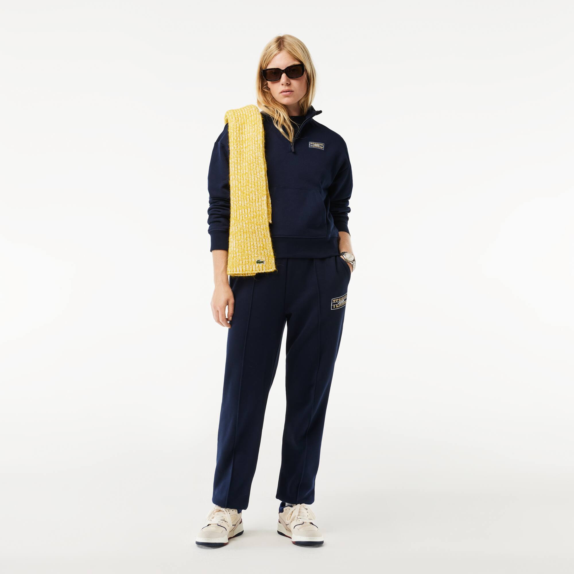 Pantalon de survêtement Jogger imprimé tennis en molleton Pantalons de survêtement - Bleu - Lacoste - Femme