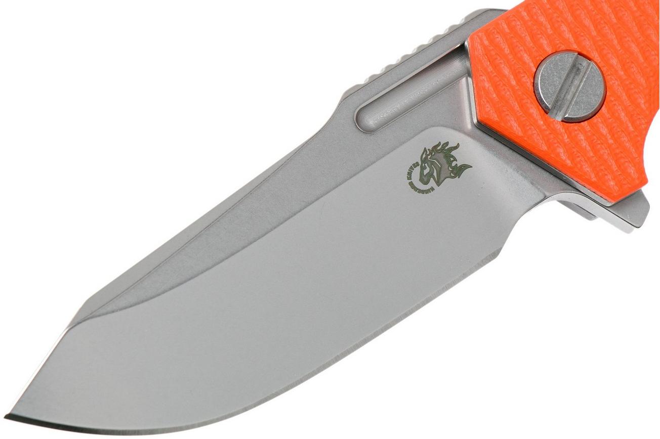 Rick Hinderer Half Track Gen 2, Spearpoint 20CV, Orange G10, zakmes