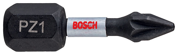 Embout de vissage torsion impact PZ1 25 mm Bosch - 2 pièces