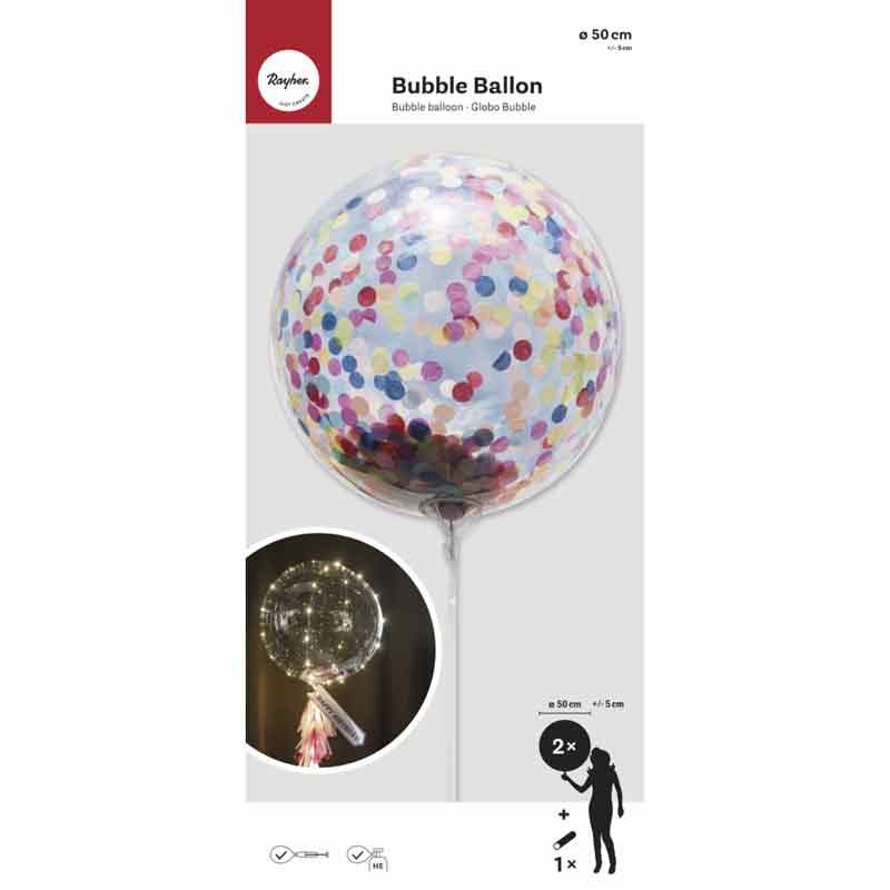 3 ballons transparents à remplir 50 x 5 cm Rayher