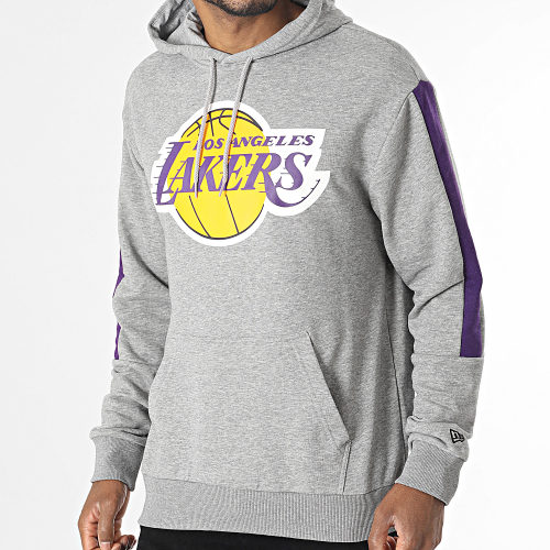 Sweat Capuche A Bandes NBA Colour Block Los Angeles Lakers 60416367 Gris Chiné