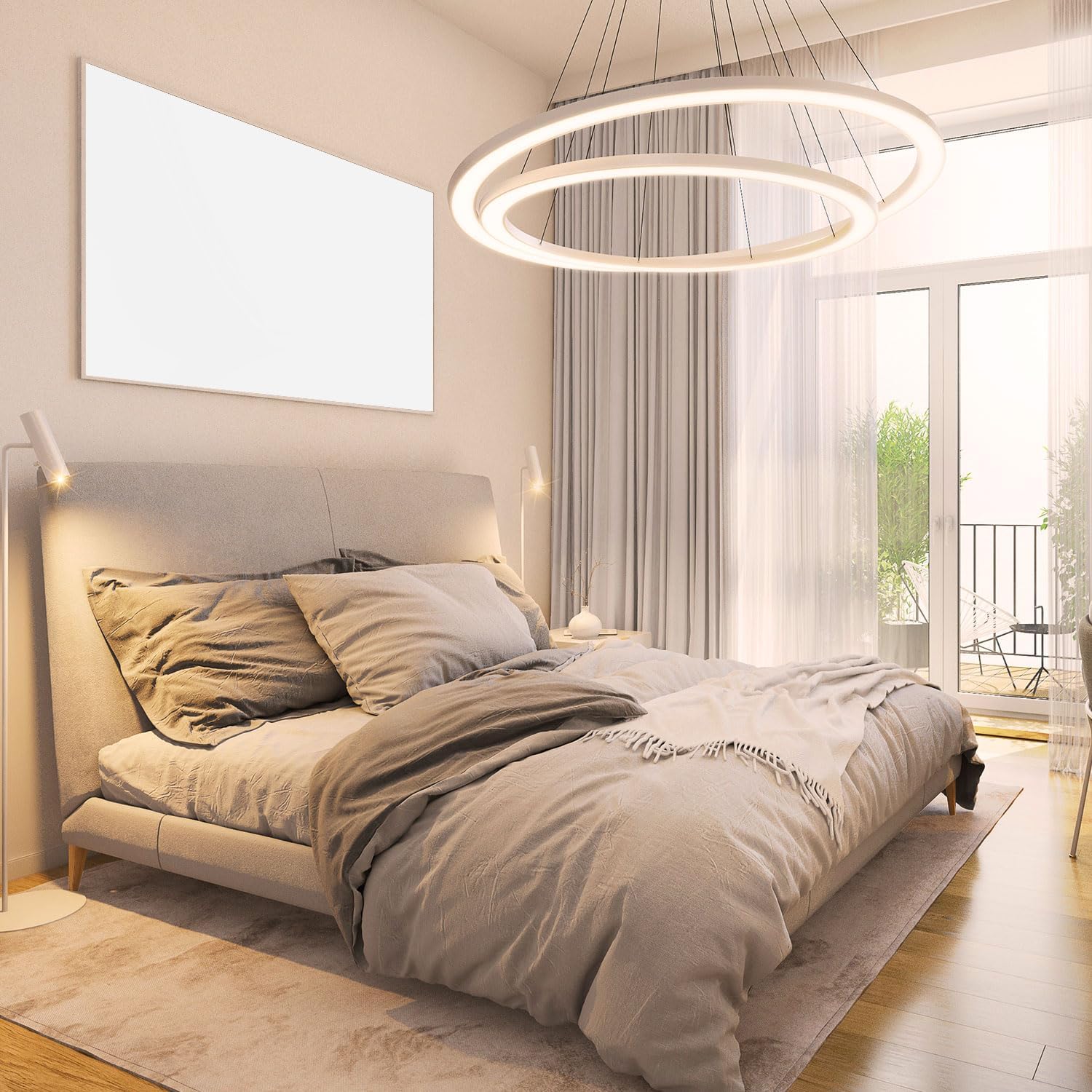 Infrarotheizung mit Thermostat | Fernbedienung und App Steuerung | BLANK 1100W (120,5 x 90,5cm) | Infrarotheizkörper Elektroheizung Wandheizung Heizkörper elektrische Heizung Infrarot Heizpaneel