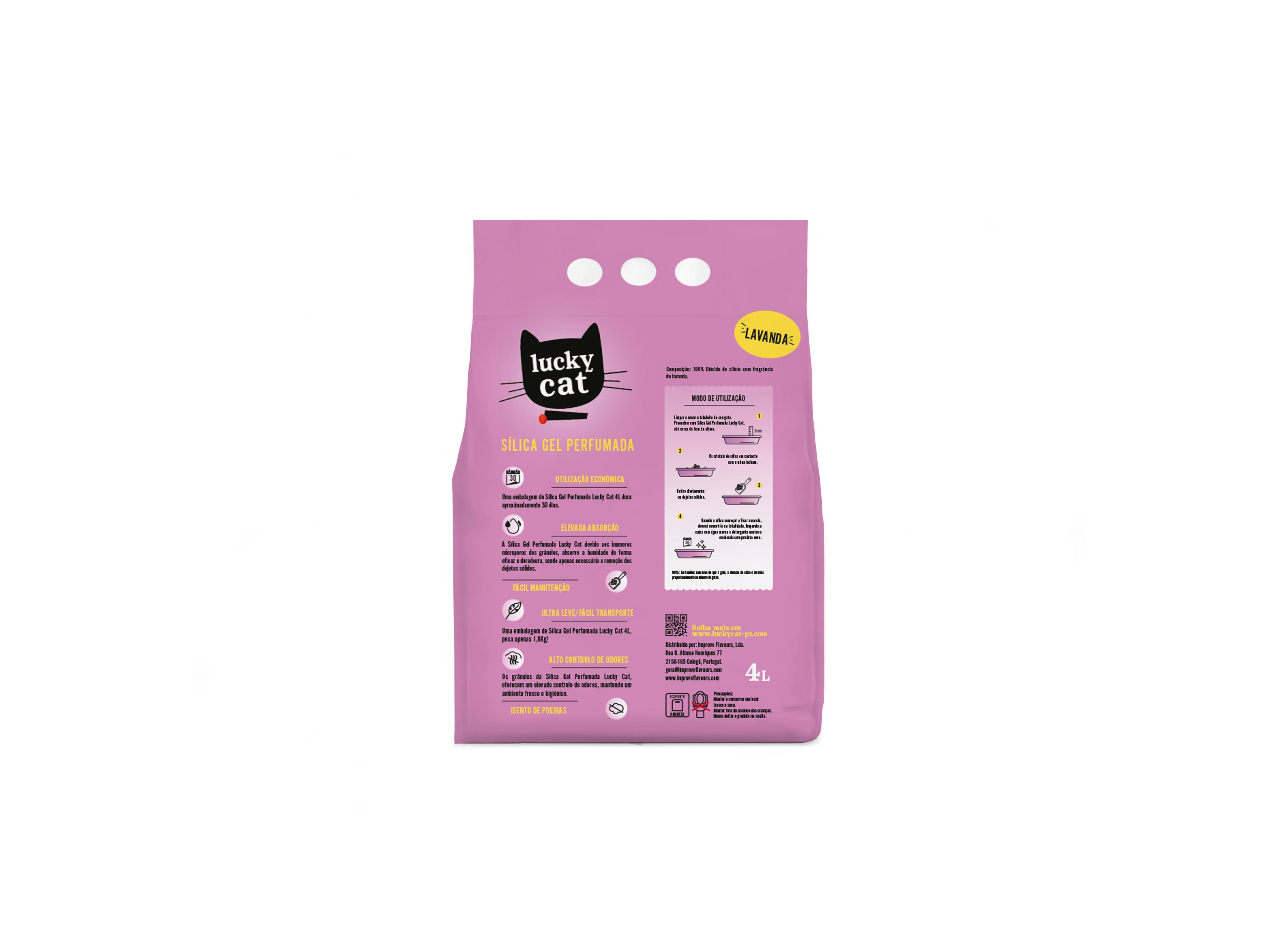 SILICA GEL PARA GATOS LUCKY CAT PERFUMADA LAVANDA 4L