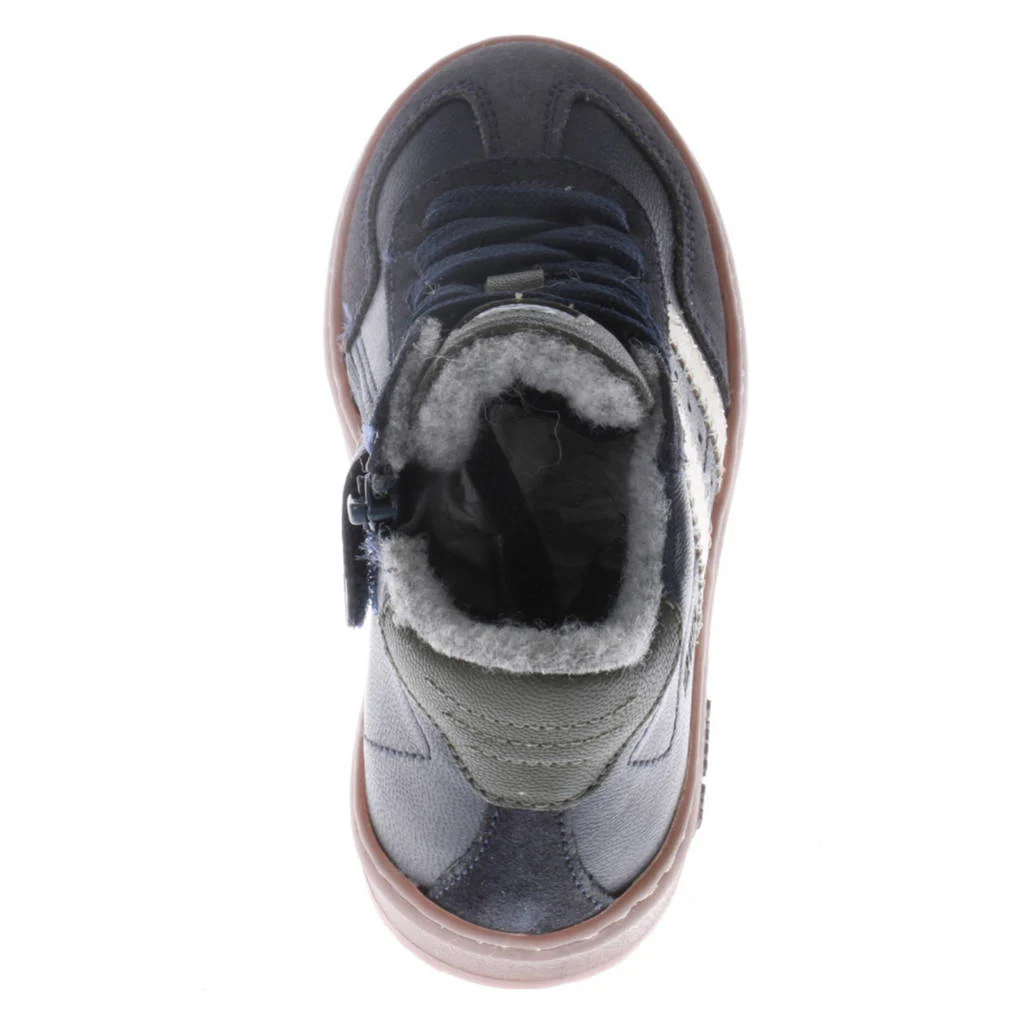 Hip leren sneakers donkerblauw