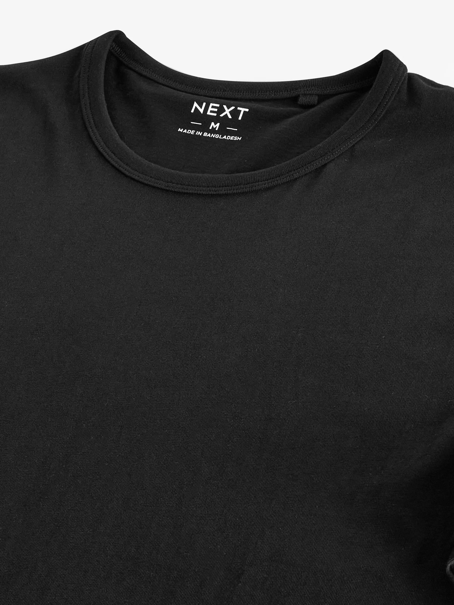 Zwart - Slim Fit - Set van 2 100% katoenen T-shirts met laagjes