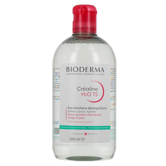 Crealine H2O TS Eau micellaire Bioderma - Démaquillant peau très sèche