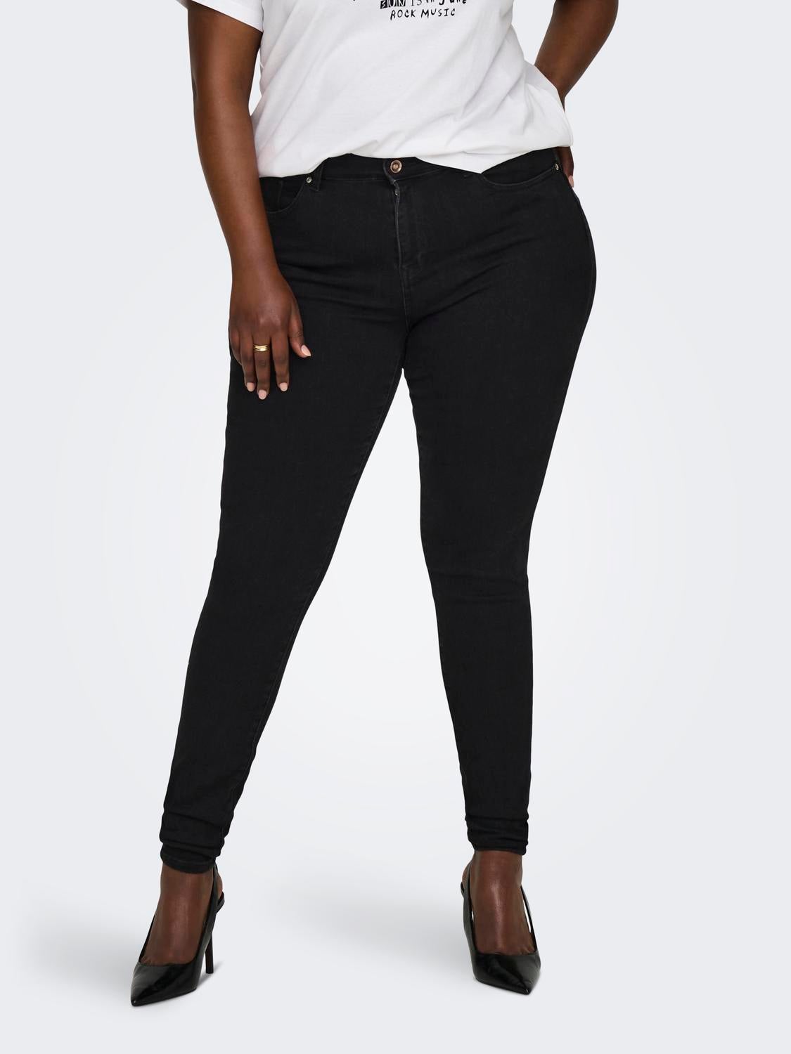 CARPOWER Mittlere Taille Skinny Fit Jeans Black Denim