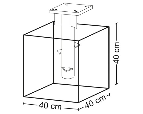 Universele grondplaat voor inbedding in beton, 16 x 16 cm, verzinkt