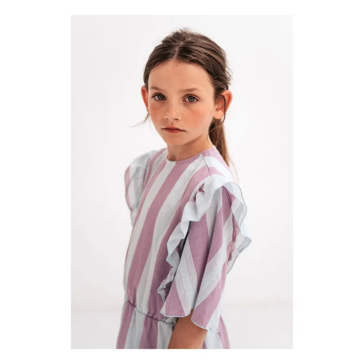 Repose AMS Robe Volant Rayure | Bleu ciel