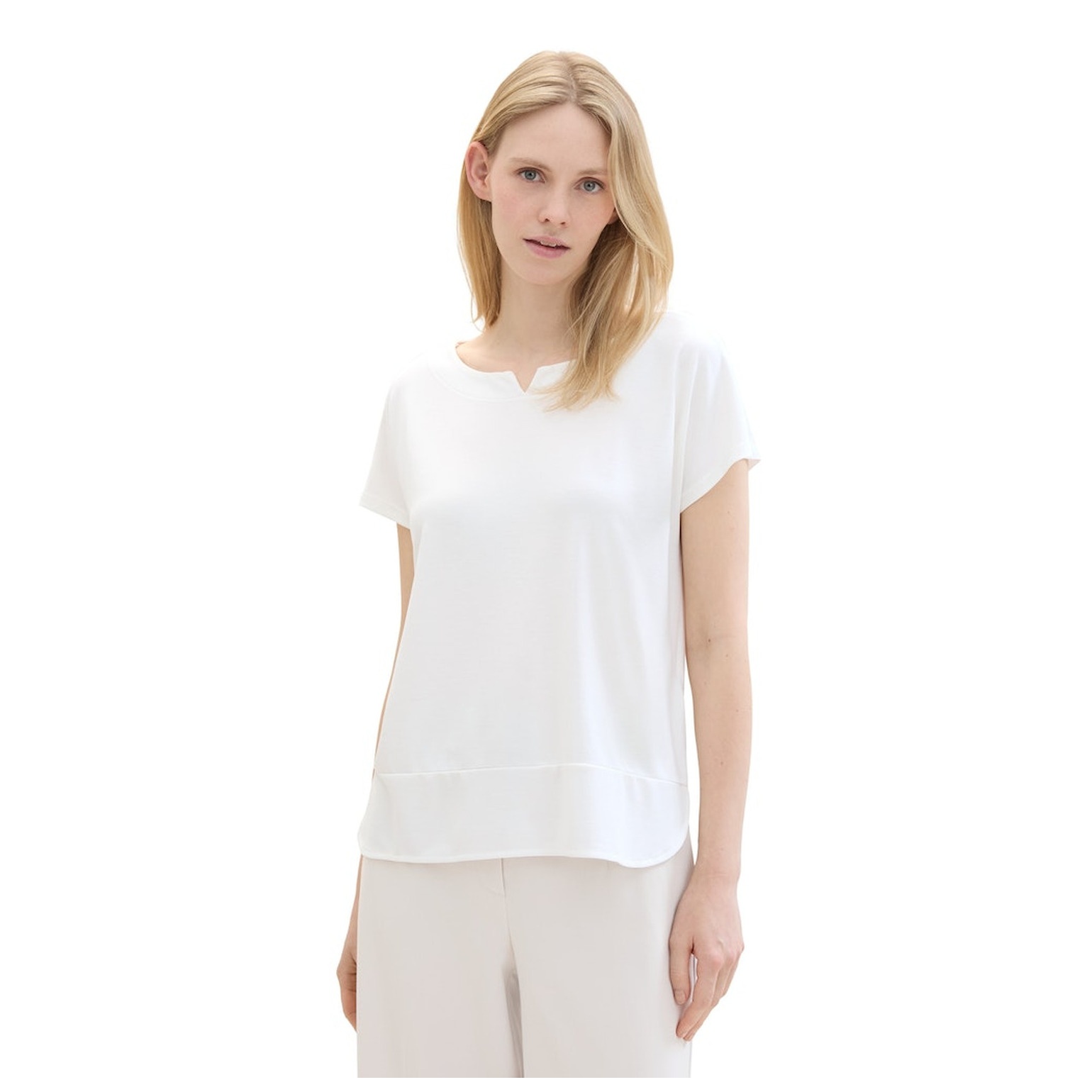 Tom Tailor T-shirt fabric mix crew neck