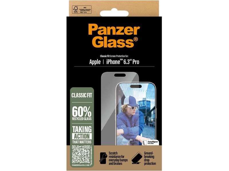 Panzerglass Displayschutz Classic Fit iPhone 16 Pro Display-Schutzfolie für das Apple iPhone 16 Pro